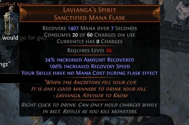 flask modifier for mana