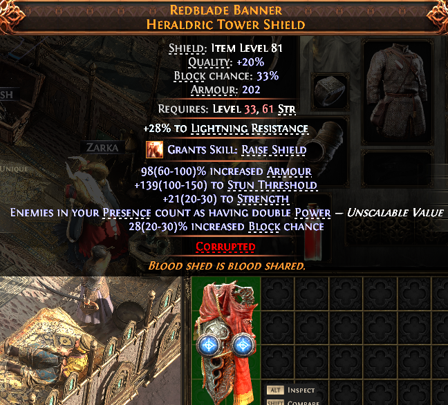Redblade Path of Exile 2 Shield - g4mmo